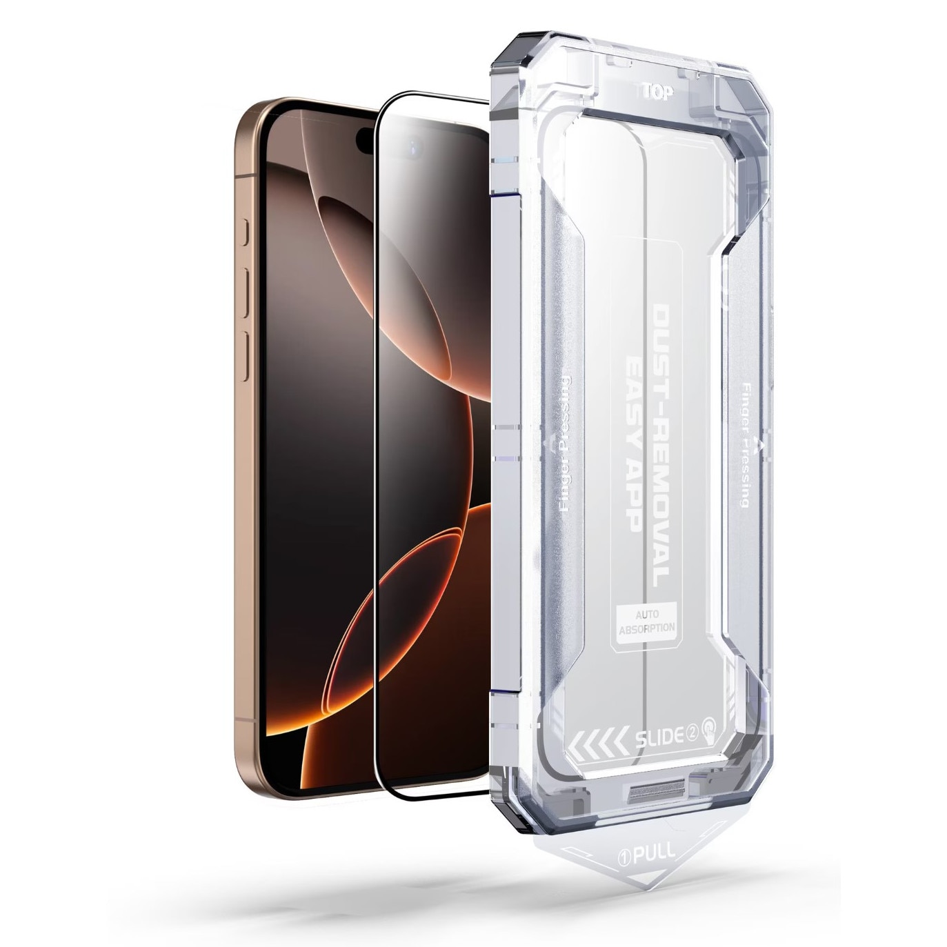 Folie sticla Privacy Rikbo pentru Iphone 16 Pro Max, Clear, Sticla securizata, 6.9"