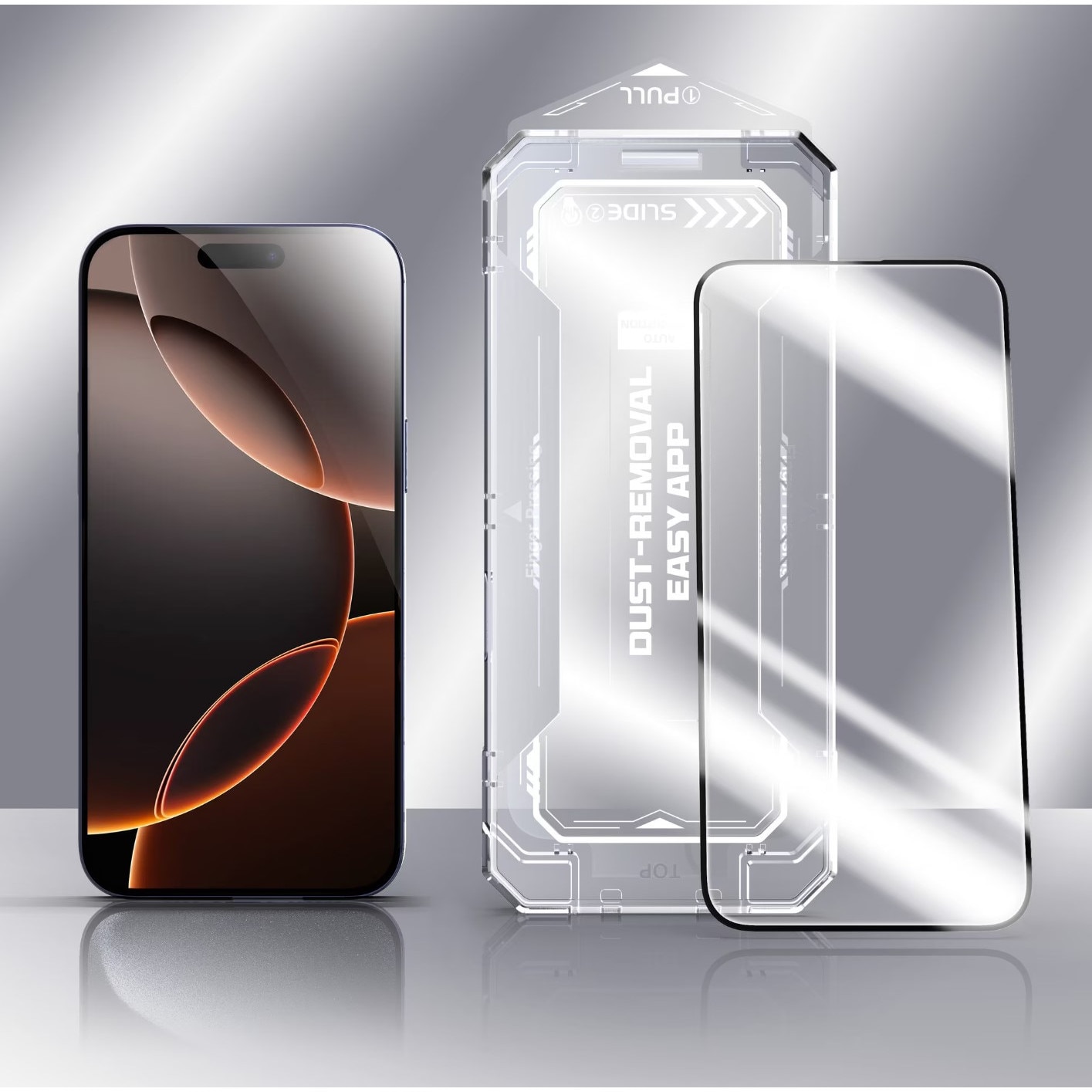 Folie sticla Privacy Rikbo pentru Iphone 16 Pro Max, Clear, Sticla securizata, 6.9"