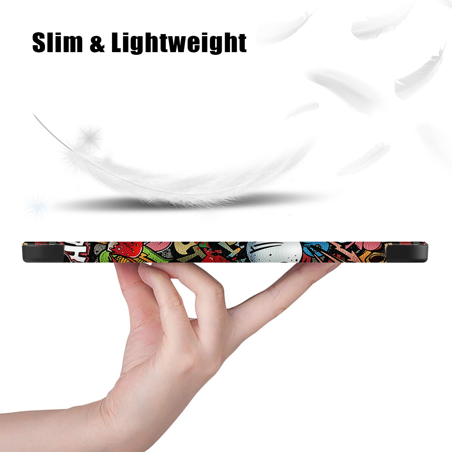 Husa de protectie premium Natty Pell, Compatibila Apple iPad 10 (2022), 10.9", Graffiti