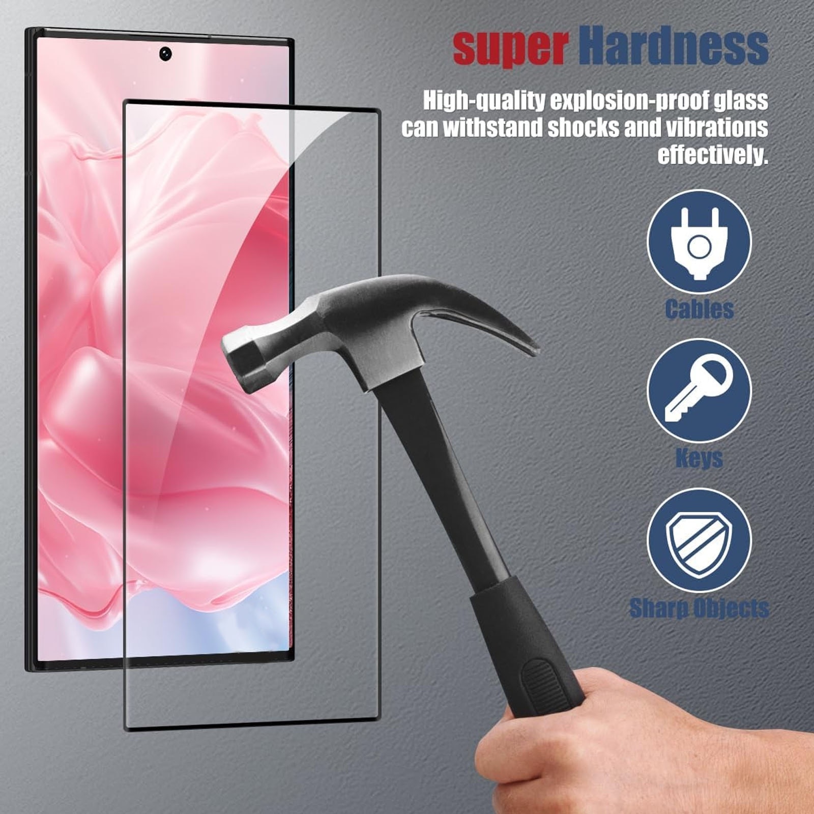 Set 2 folii sticla pentru Samsung Galaxy S24 ultra, Hggzeg, Folie sticla protectie telefon, Folie de inalta definitie, Cu dispozitiv de montare automata in 30 de secunde, 9H+, Tratament electronic oleofobic si anti amprente, Transparent