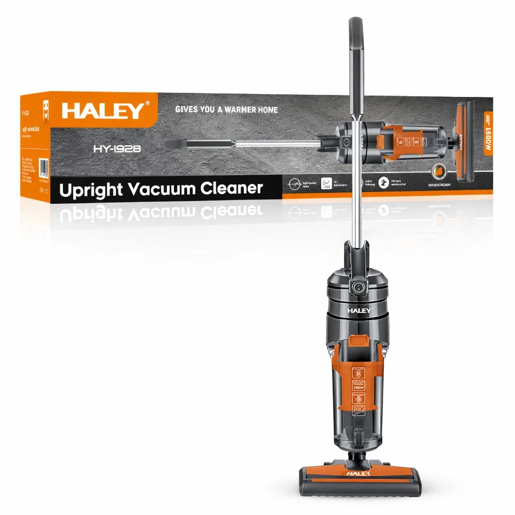 Aspirator Vertical HALEY HY-1928, 1500W, Tehnologie Ciclonica, Filtru HEPA, Recipient 2L