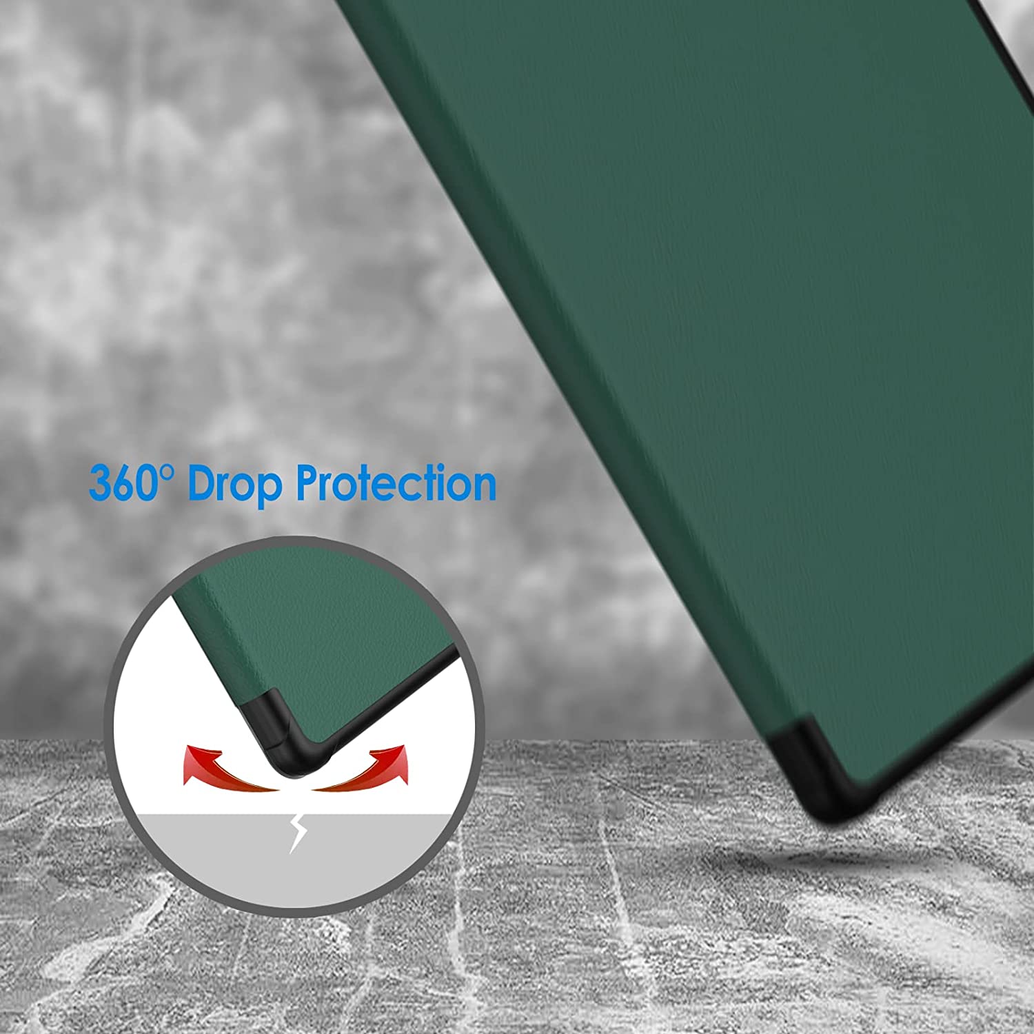 Husa pentru Samsung Galaxy Tab S10Lite/S10/S9/S9 FE, 11", Slim, Smart Cover, Trifold, Sigloo, Pine Green