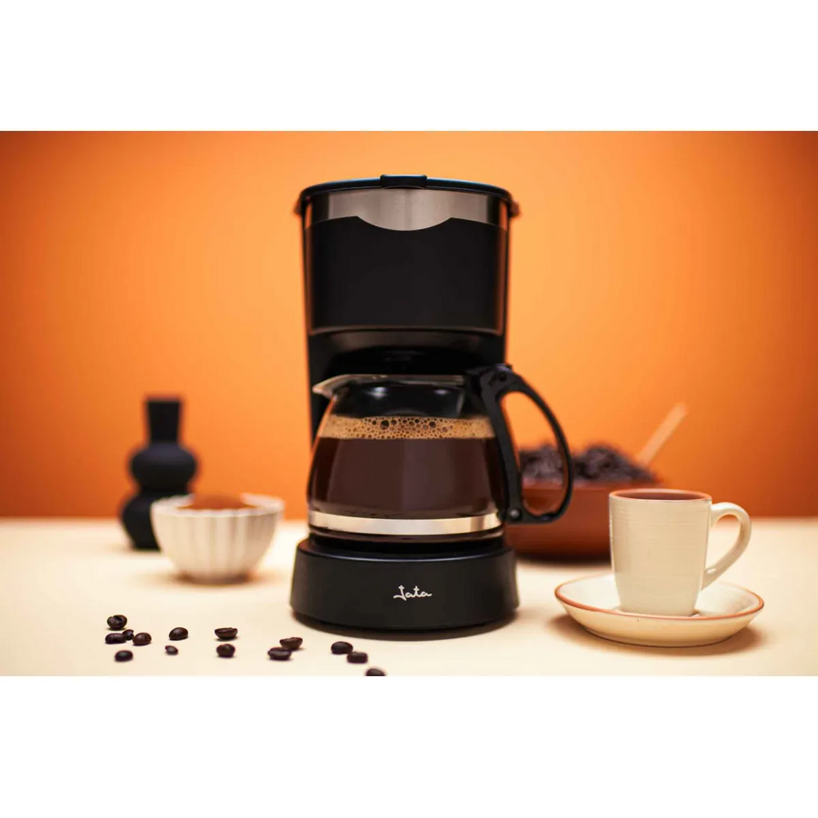 Cafetieră Jata, 600 W, recipient sticlă, 1.25 l, negru