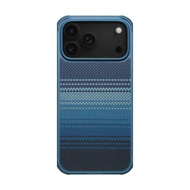 Carcasa Pitaka Aramid ProGuard Moonrise compatibila cu iPhone 17 Pro Max, Albastru