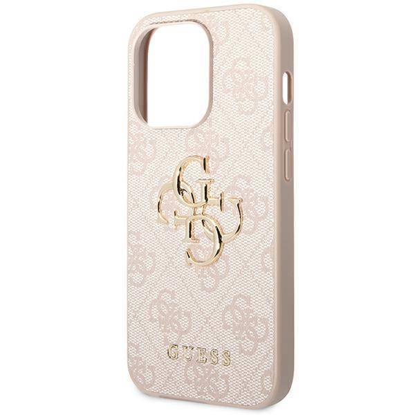 Husa de protectie Guess cu logo metalic PU 4G pentru iPhone 14 Pro Max, Roz