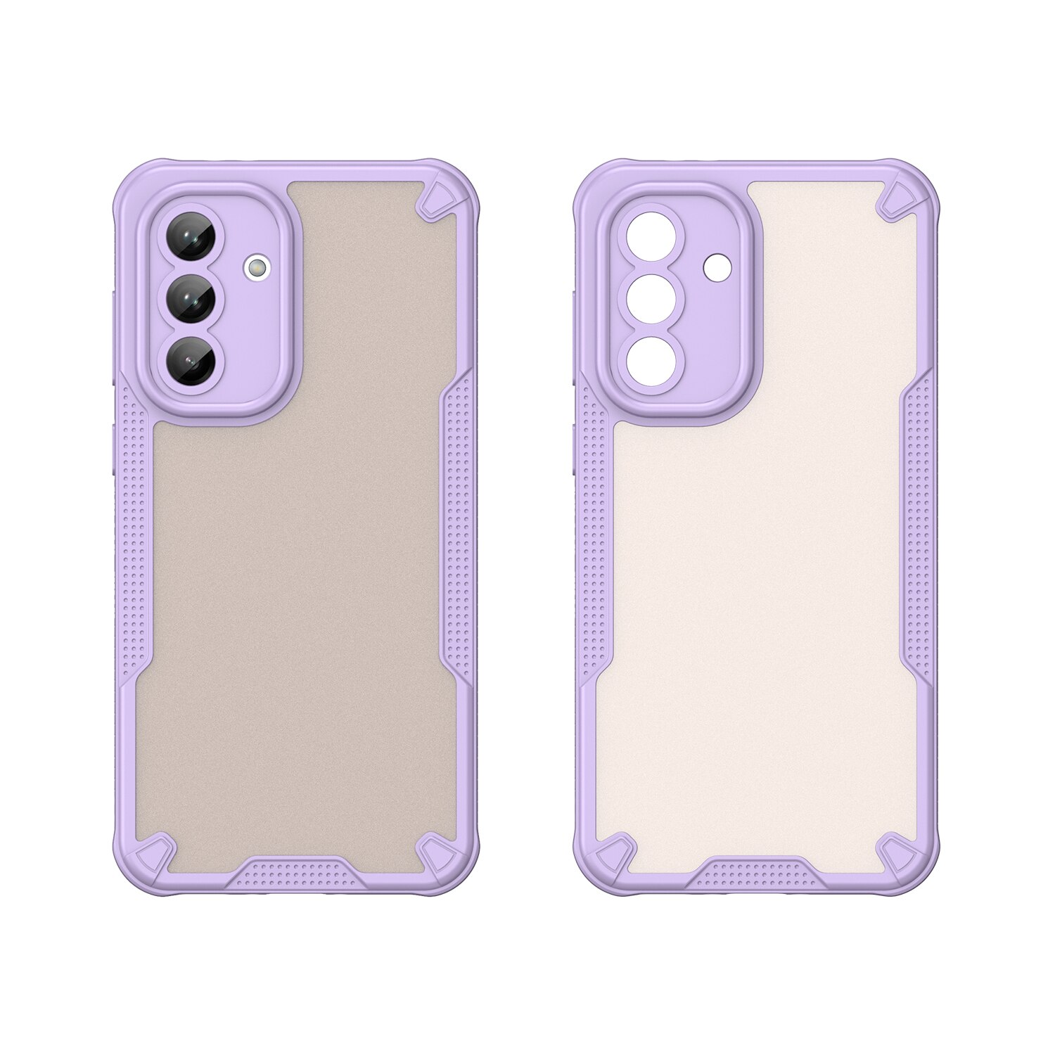 Husa telefon, pentru Samsung Galaxy A56 5G Armura de ulei confortabil TPU impermeabil + PC moale Semi-translucentmatte simt, Violet, Transparent