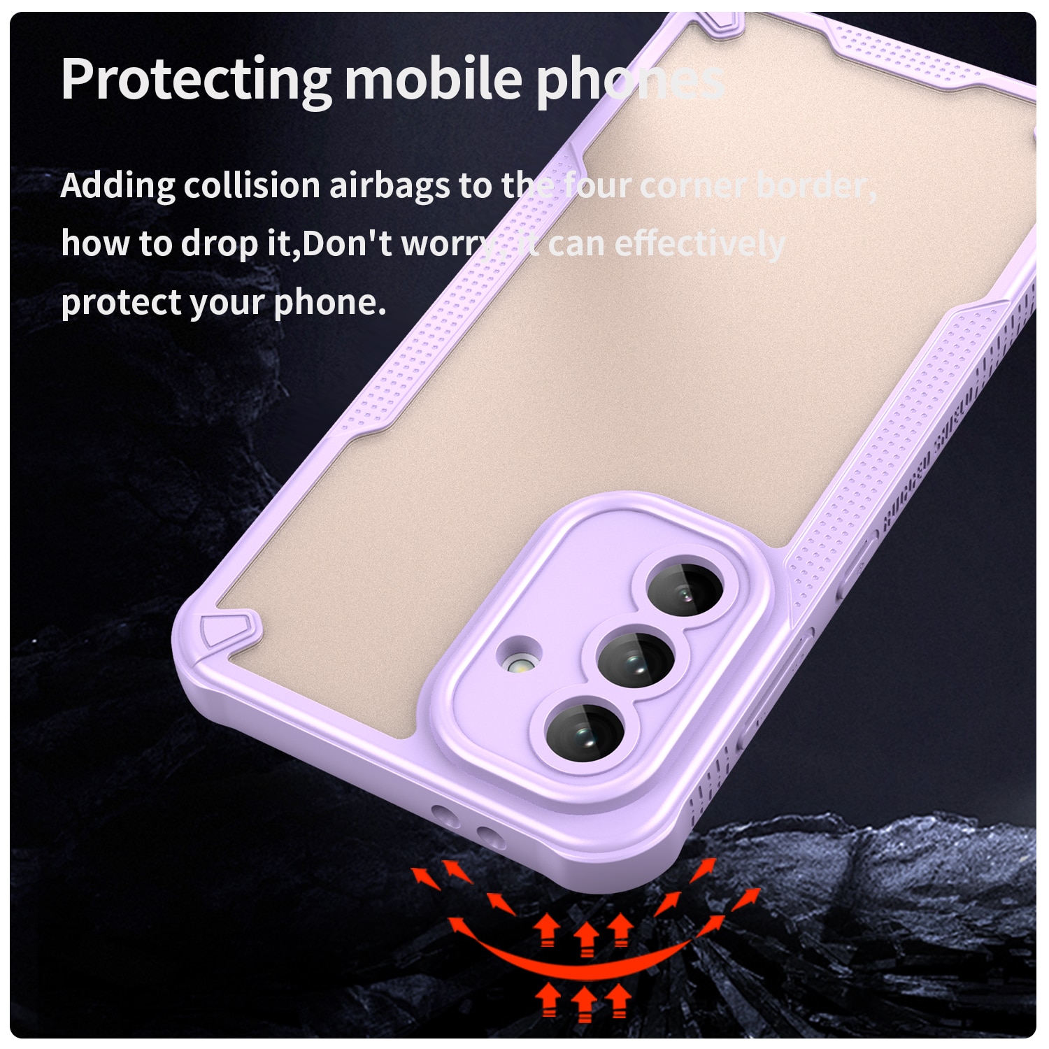 Husa telefon, pentru Samsung Galaxy A56 5G Armura de ulei confortabil TPU impermeabil + PC moale Semi-translucentmatte simt, Violet, Transparent