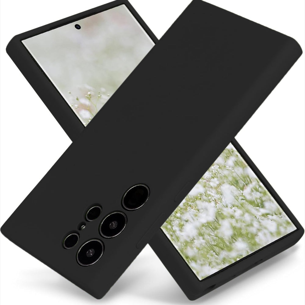 Husa CASEY STUDIOS™ compatibila cu Samsung Galaxy S23 Ultra, Soft Silicone Premium, Microfibra in Interior, pentru Incarcare Wireless, Margini Ridicate pentru Protectia Ecranului si a Camerelor, Ultra Slim, Negru