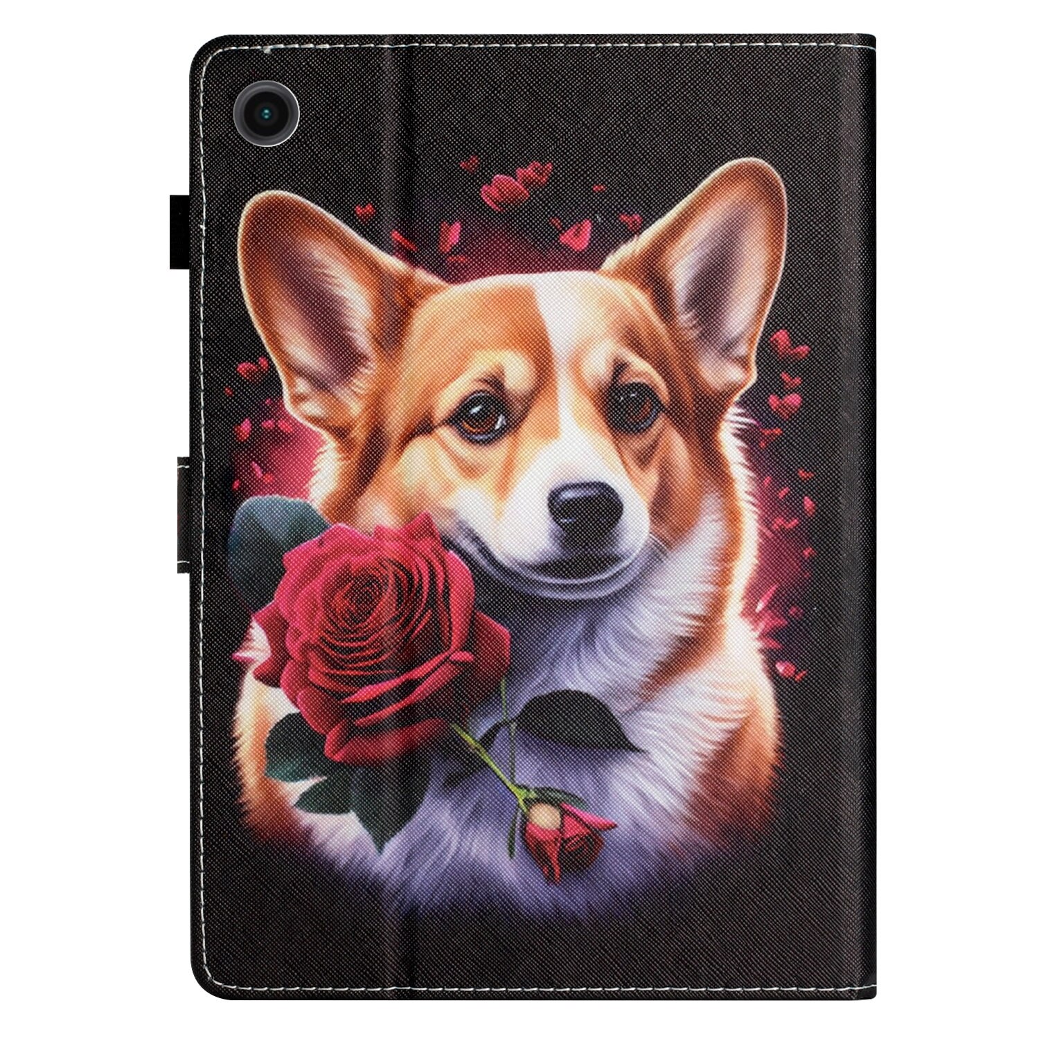 Husa tableta pentru Huawei MatePad T10 / T10s / Enjoy Tablet 2 / Honor Pad 6 / X6 (Corgi), piele PU, cusaturi colorate, design tip carte, suport, acces complet la porturi, albastru NdrFcShort inchis