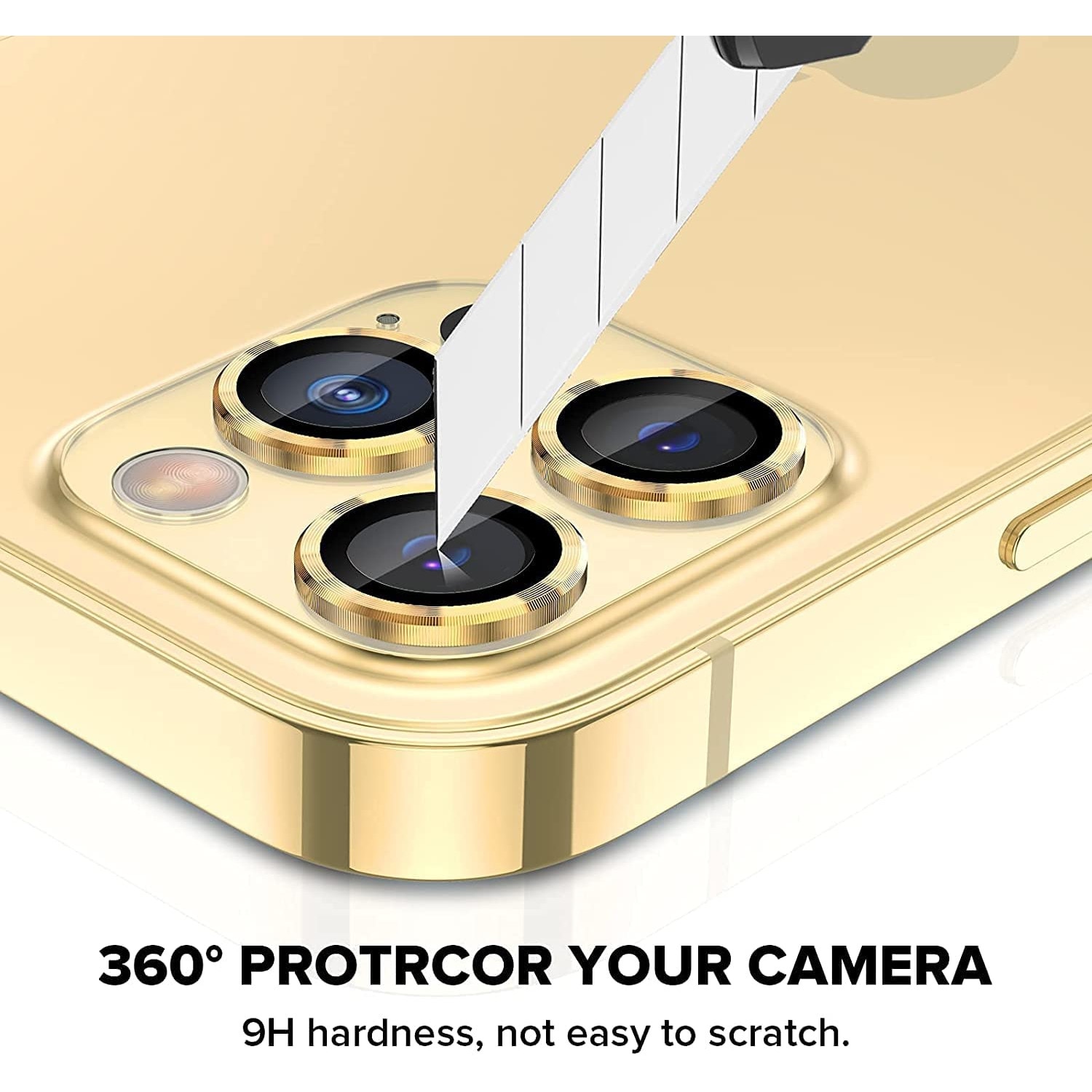 Set folii protectie camera, Mohave, Compatibil cu iPhone 12 Pro Max, Gold