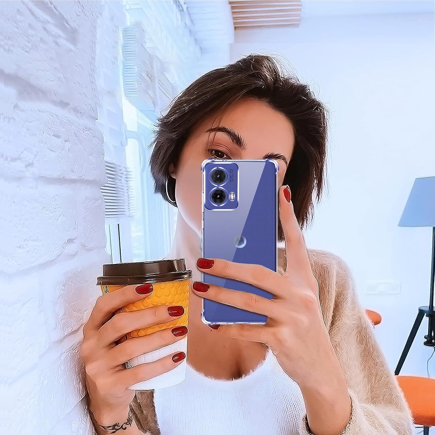 Husa Anti soc, transparenta compatibila cu Motorola Moto G85