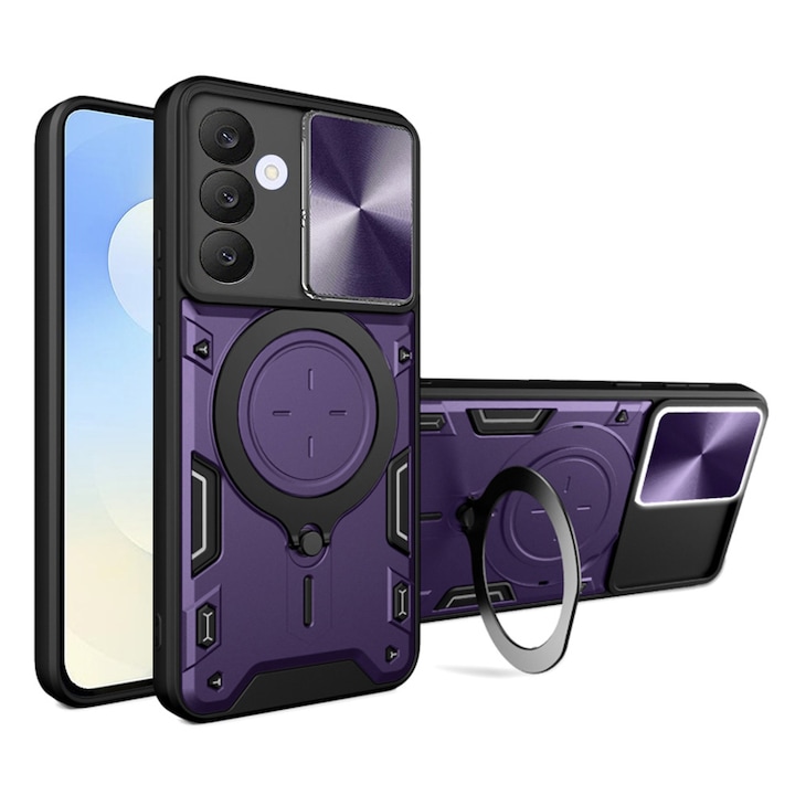 Husa antisoc pentru Samsung Galaxy S25 FE cu protectie camera, Accesorio CamGuard Pro, Purple