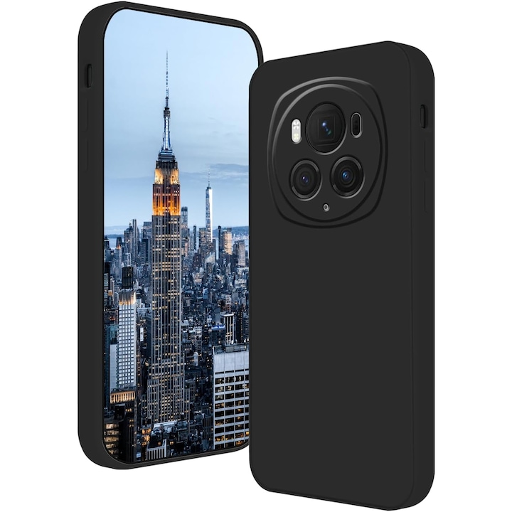 Husa de Protectie, Flippy, pentru Honor Magic 6 Pro, Liquid Silicone, cu Microfibra pe Interior, Protectie Antisoc, Compatibil Incarcare Wireless, Negru