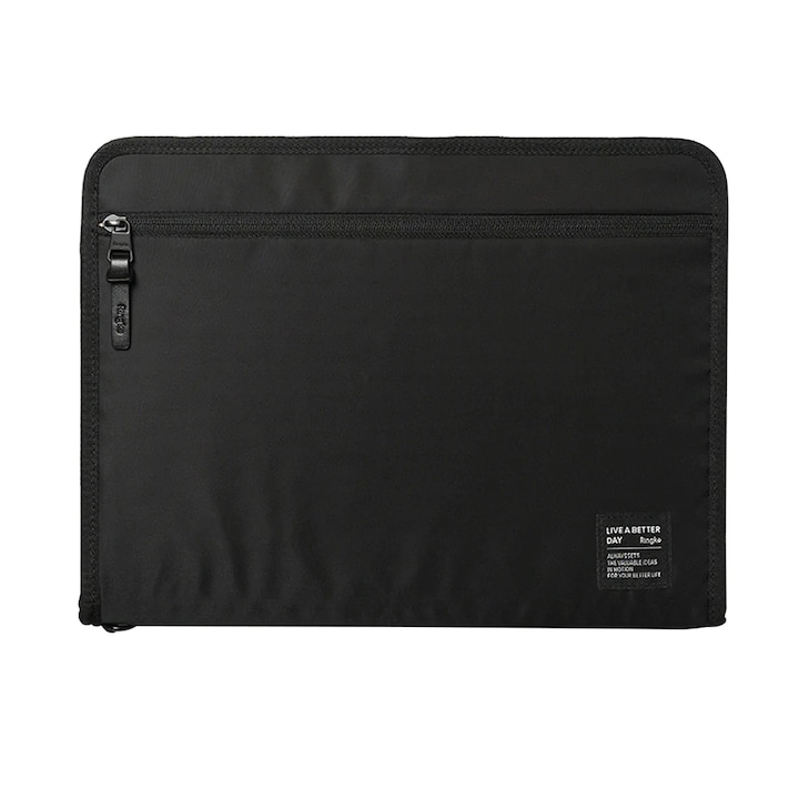 Carcasa de protectie compatibila cu laptop 13", Impact Safe, Smart Zip Pouch, I71, Nailon, Negru
