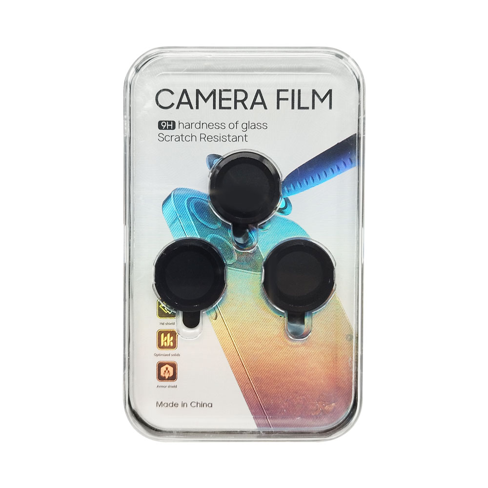 Set folii protectie camera, PCS, compatibila cu iPhone 15 Plus, negru