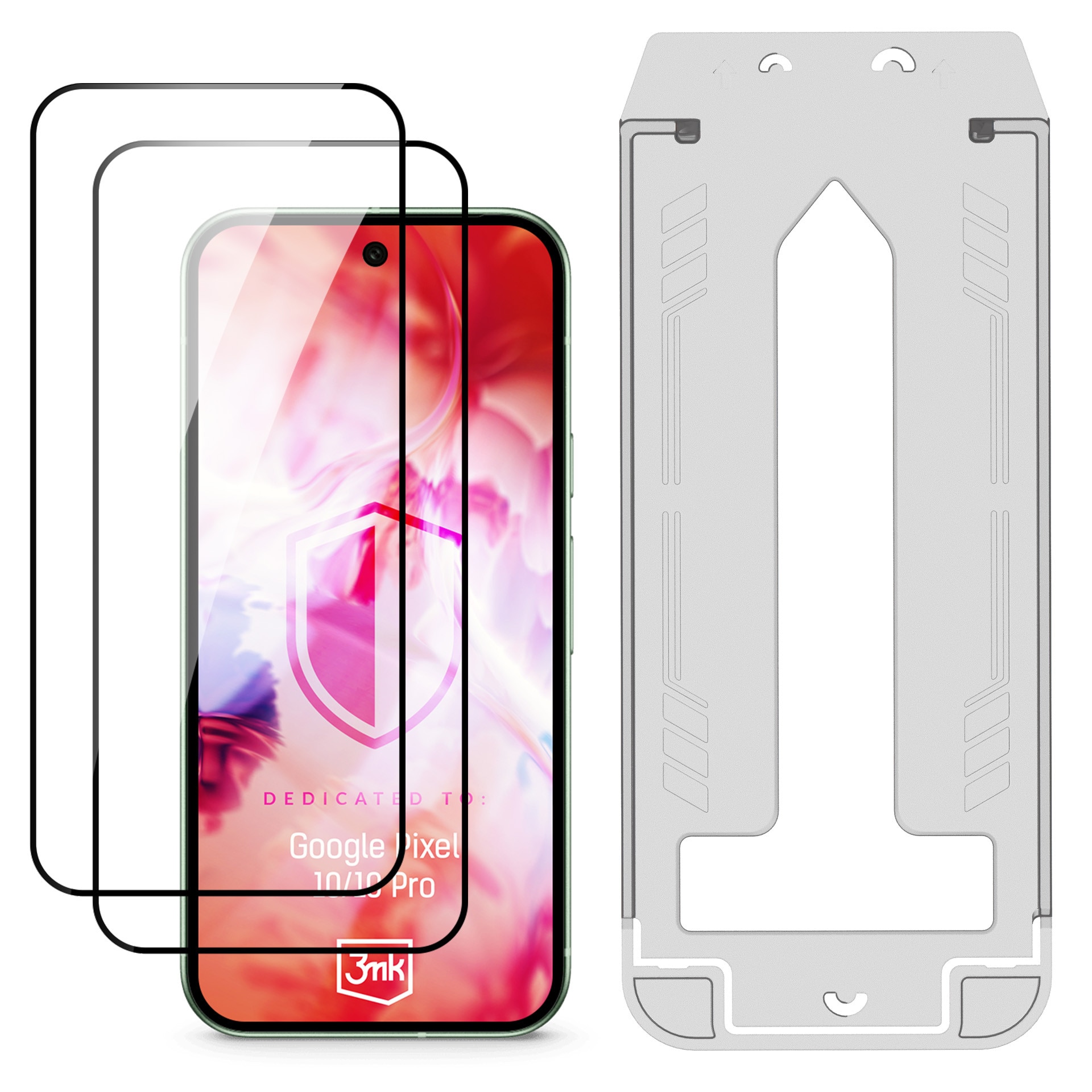 2x Sticla securizata cu aplicator pentru Google Pixel 10 si Pixel 10 Pro - 3mk HARDY® Hardura 9H™
