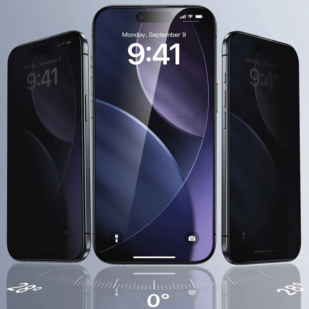 Folie pentru iPhone 17 / iPhone 16 Pro (set 3) - ESR Privacy Tempered Glass UltraFit - Black