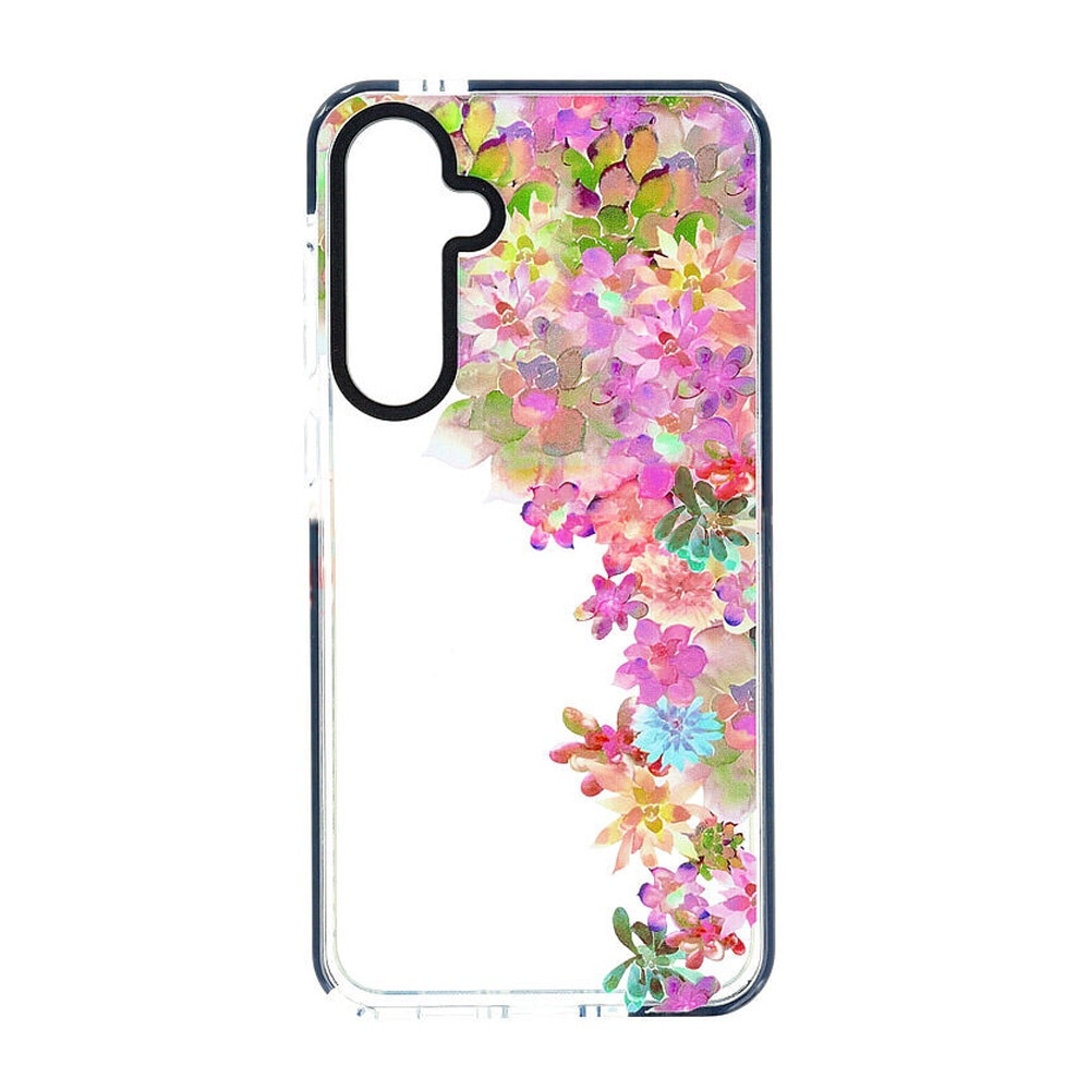 Husa FlowerPop pentru Samsung Galaxy S23 FE, Design fantasy cu flori si confetti, Silicon anti-alunecare, Margini ridicate pentru protectie suplimentara, Anti-zgrieturi si anti-amprente, Multicolor
