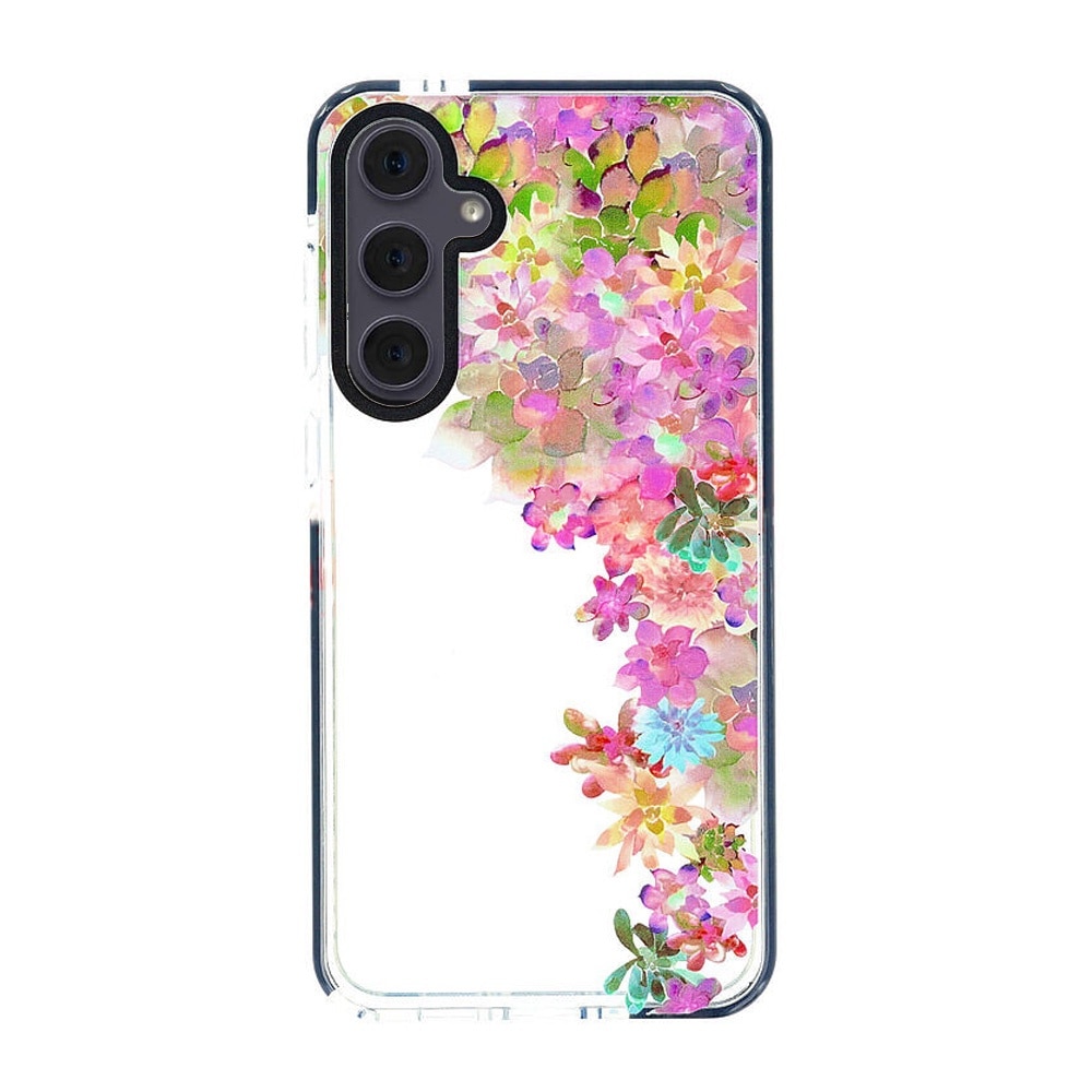 Husa FlowerPop pentru Samsung Galaxy S23 FE, Design fantasy cu flori si confetti, Silicon anti-alunecare, Margini ridicate pentru protectie suplimentara, Anti-zgrieturi si anti-amprente, Multicolor