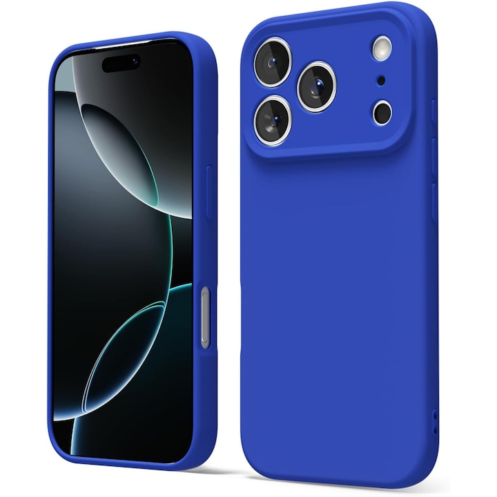 Husa pentru iPhone 17 Pro Max DaDen®, Ultra Slim, Silicon, Calitate Premium, Interior din microfibra, Albastru