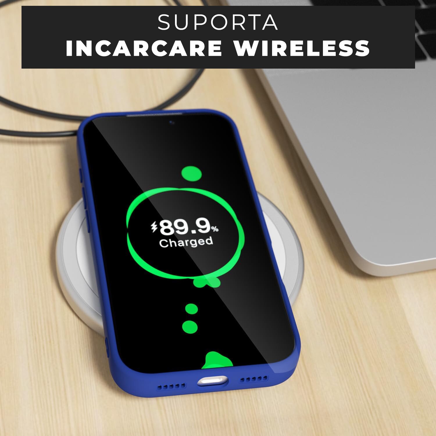 Husa pentru iPhone 17 Pro Max DaDen®, Ultra Slim, Silicon, Calitate Premium, Interior din microfibra, Albastru