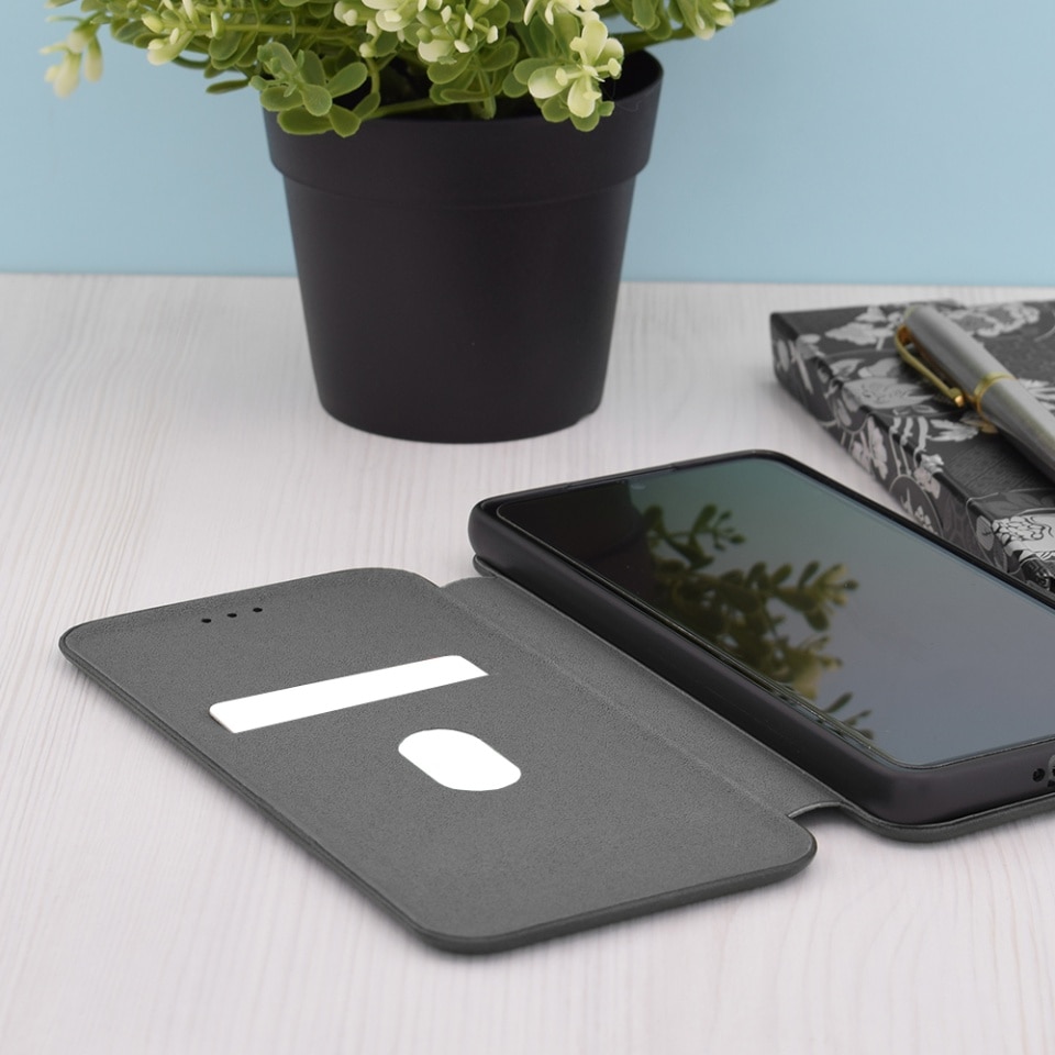 Husa pentru Motorola Edge 60 Pro, SKYDDAR INNOVATION, Safe Wallet tip carte din Piele Ecologica, Suport Carduri, Inchidere Magnetica, Negru, set cu sticker