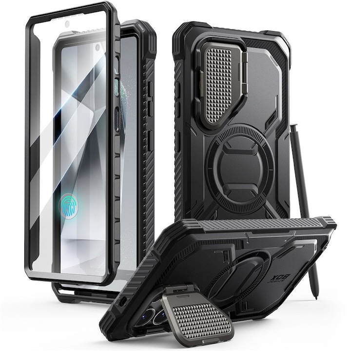 Carcasa 360 grade Supcase i-Blason Armorbox MagSafe compatibil cu Samsung Galaxy S25 Ultra, Protectie display, Negru
