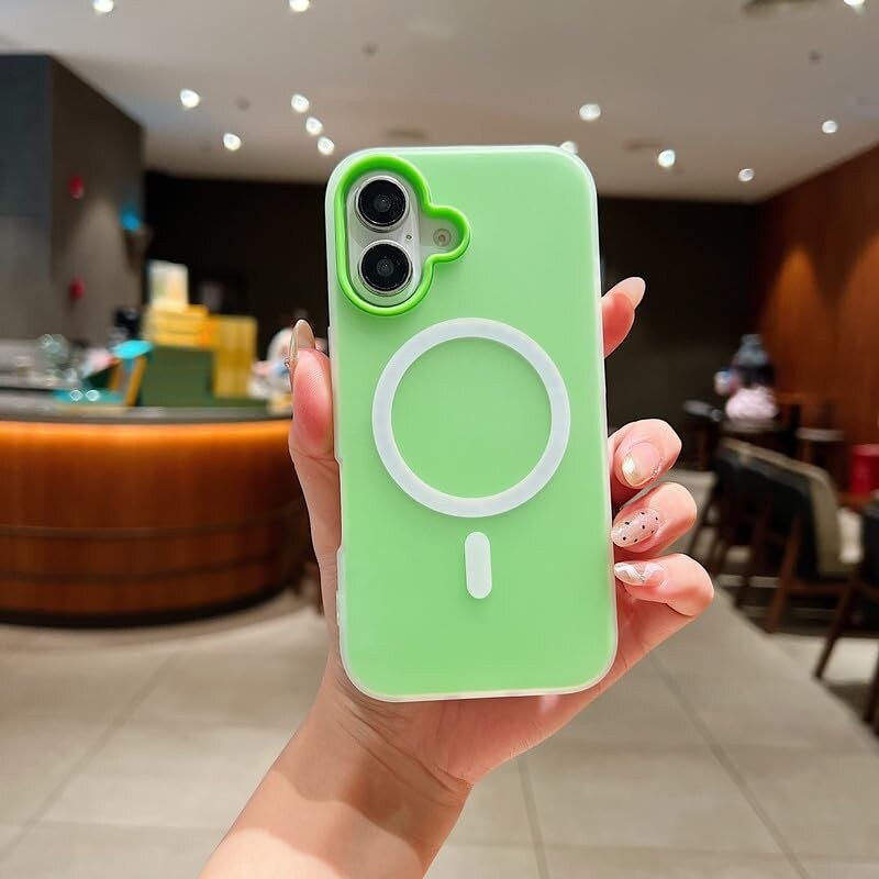 Husa Telefon Jelly Magnetic 2in1, Flippy, Compatibila cu Apple iPhone 17, din PC+TPU, Magsafe, Finisaj Mat, Verde