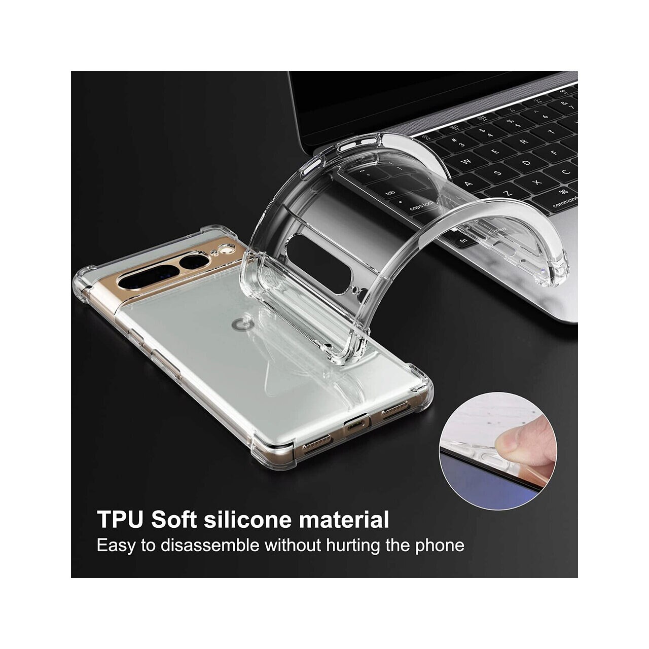 Husa pentru Google Pixel 7 Pro - Techsuit Shockproof Clear Silicone - Clear