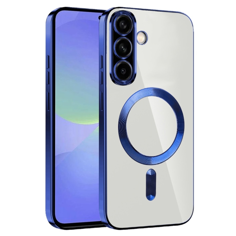 Husa pentru Samsung Galaxy A36 5G / Galaxy A56 5G, SKYDDAR INNOVATION, Luxury Shield Magsafe, Protectie Antisoc, Albastru, set cu sticker