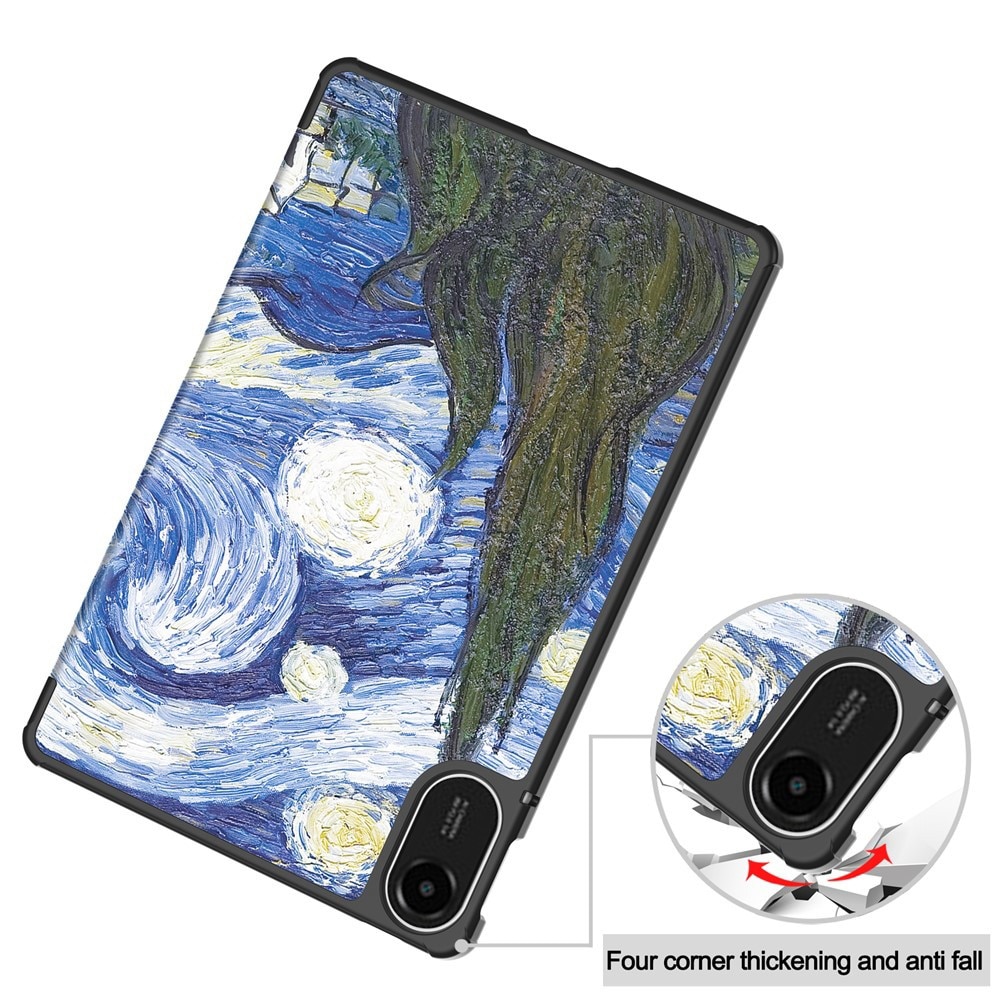Husa tableta pentru Xiaomi Redmi Pad 2 Pro, SKYDDAR INNOVATION, cu suport Multi-Unghi si functie Sleep/Wake, FoldPro, Starry night, set cu sticker