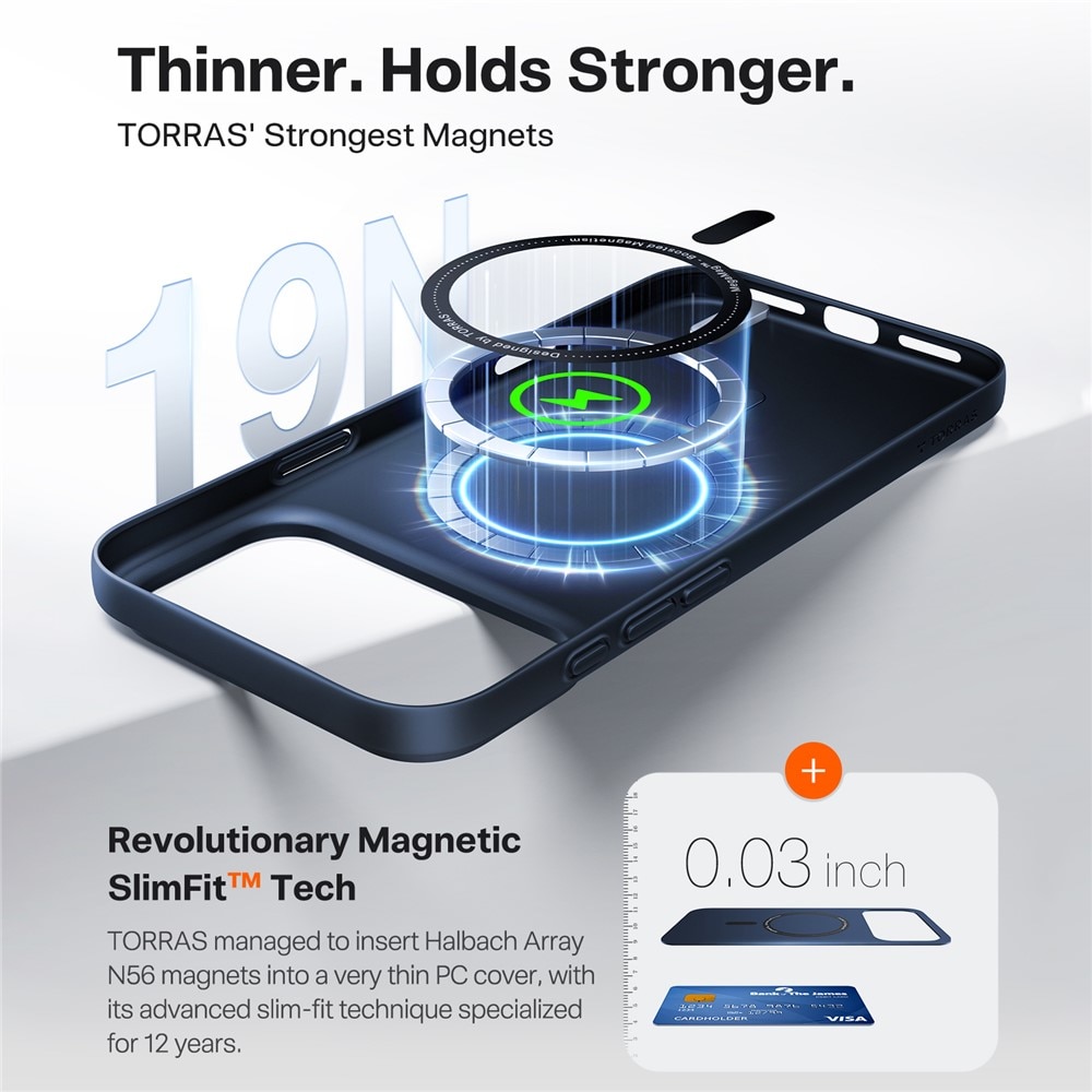 Husa pentru iPhone 17 Pro - Torras SlimFit MagSafe Series - Clear