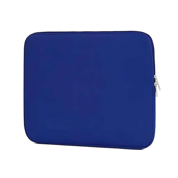 Husa de Protectie pentru MacBook Air/Pro 13 inch, BondShop, Compatibila cu Alte Laptopuri, Impermeabila, Material Neopren, Interior Poliester, Fermoar Rezistent, 1 Compartiment Exterior, Slim si Usoara, Albastru