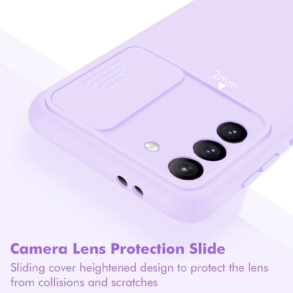 Husa din Silicon Capac Glisant pentru Samsung Galaxy A32 4G, Confidentialitate, Acoperire si Protectie Camera, Rezistenta, Mov Lavanda