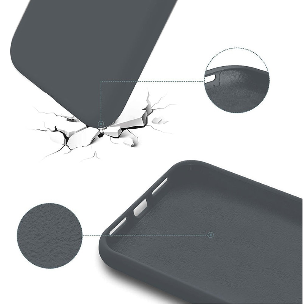 Husa CASEY STUDIOS™ pentru Apple iPhone XS Max, Soft Silicone Premium, Microfibra in Interior, Dark Gray, de Protectie, Ultra Slim, pentru Incarcare Wireless, Margini Ridicate pentru Protectia Ecranului si a Camerelor