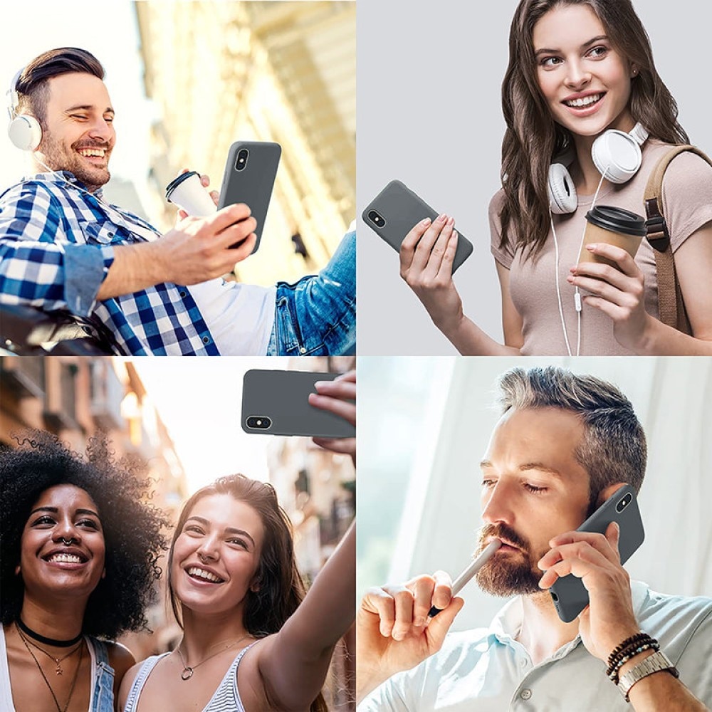 Husa CASEY STUDIOS™ pentru Apple iPhone XS Max, Soft Silicone Premium, Microfibra in Interior, Dark Gray, de Protectie, Ultra Slim, pentru Incarcare Wireless, Margini Ridicate pentru Protectia Ecranului si a Camerelor