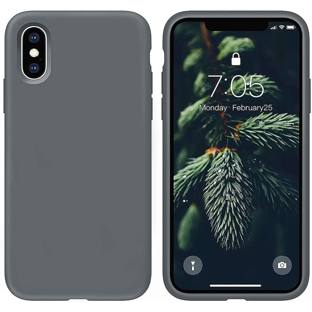 Husa CASEY STUDIOS™ pentru Apple iPhone XS Max, Soft Silicone Premium, Microfibra in Interior, Dark Gray, de Protectie, Ultra Slim, pentru Incarcare Wireless, Margini Ridicate pentru Protectia Ecranului si a Camerelor