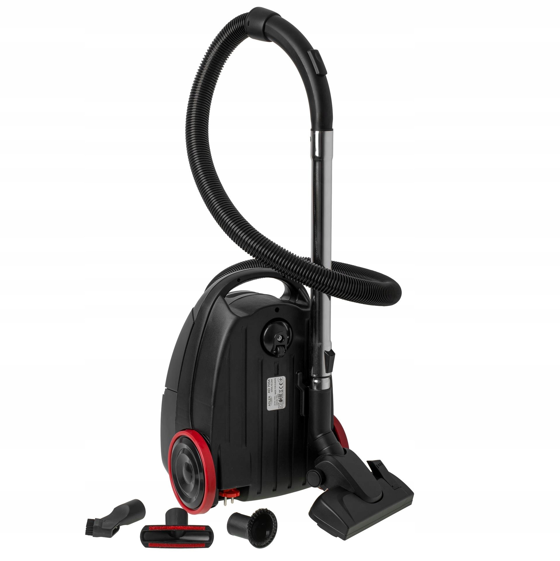 Aspirator cu sac, ADLER, AD 7054, filtrare HEPA, putere de aspiratie 17000 Pa, capacitate 2.6 litri, raza de actiune 9 m, Negru