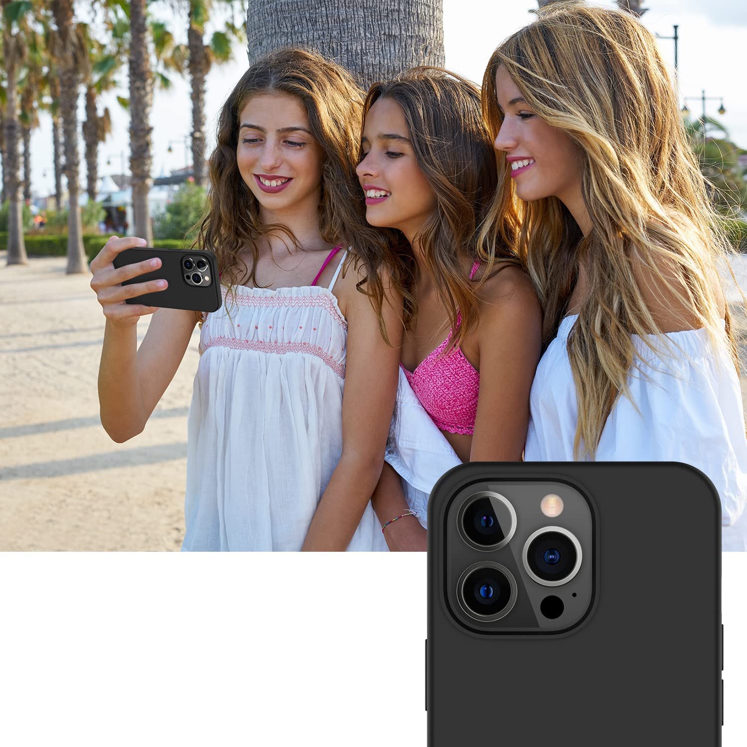 Husa pentru iPhone 16 Pro Max DaDen®, Ultra Slim, Silicon, Calitate Premium, Interior din microfibra, Negru