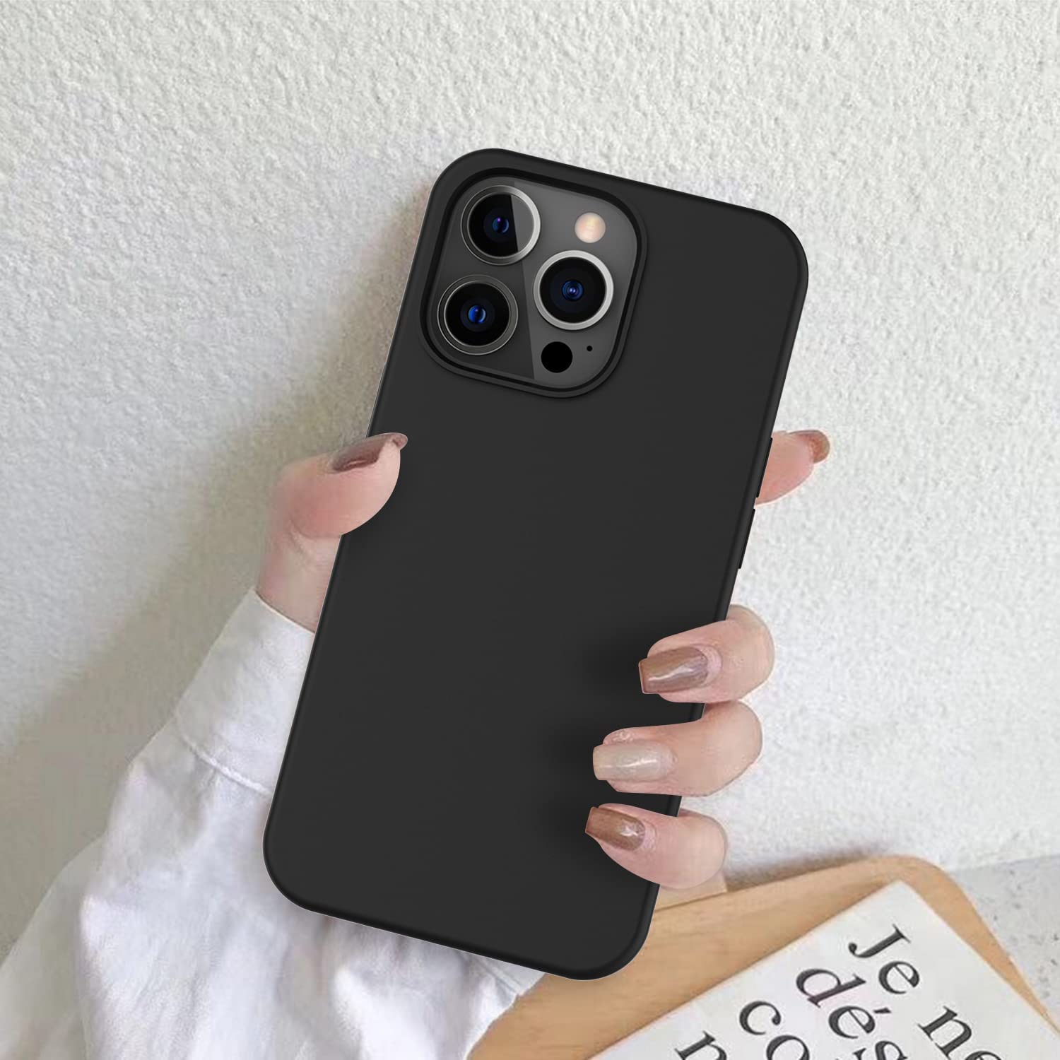 Husa pentru iPhone 16 Pro Max DaDen®, Ultra Slim, Silicon, Calitate Premium, Interior din microfibra, Negru
