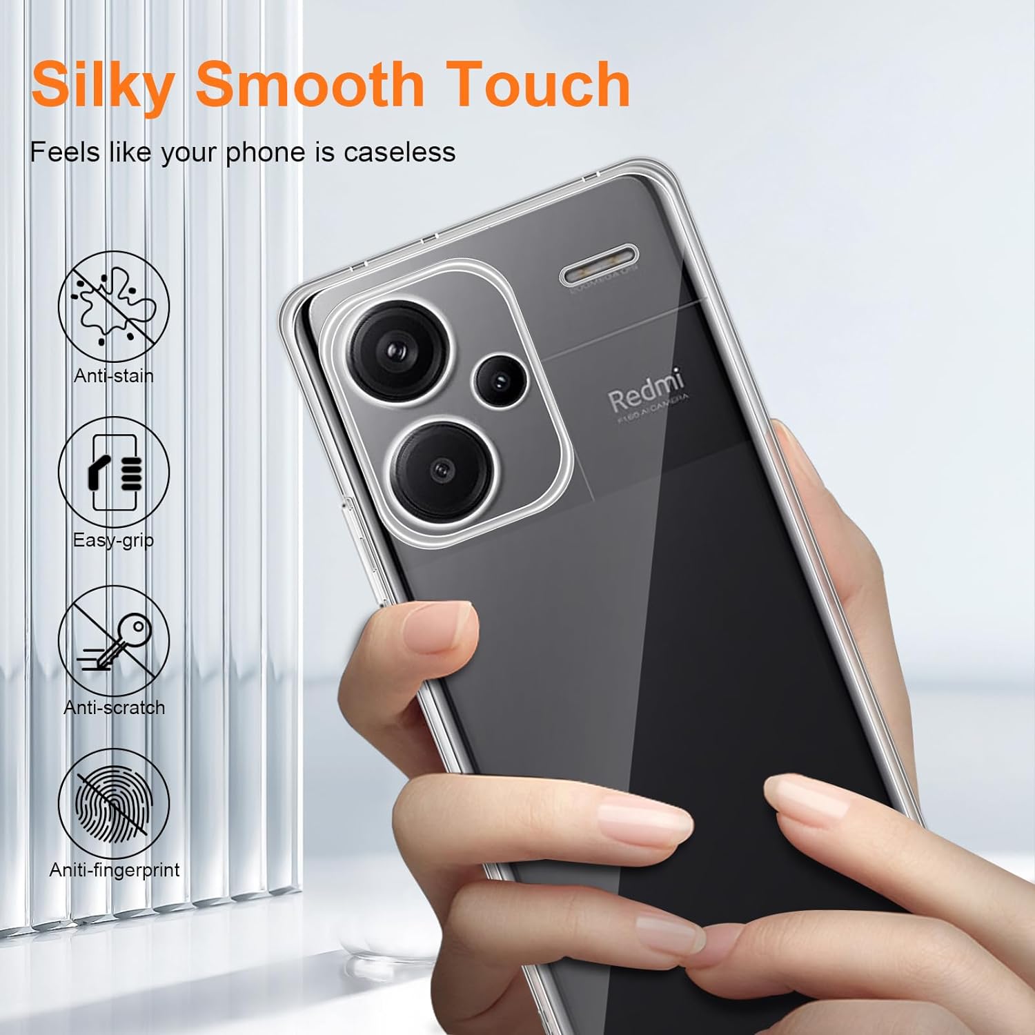 Husa pentru Xiaomi Redmi Note 13 Pro+ Plus 5G Anti-Shock 1.5mm, cu protectie pentru lentile, Aiyando, transparenta