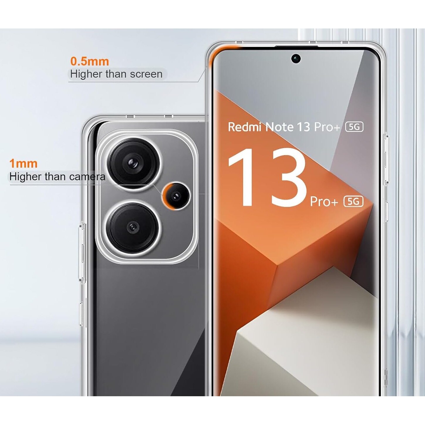 Husa pentru Xiaomi Redmi Note 13 Pro+ Plus 5G Anti-Shock 1.5mm, cu protectie pentru lentile, Aiyando, transparenta