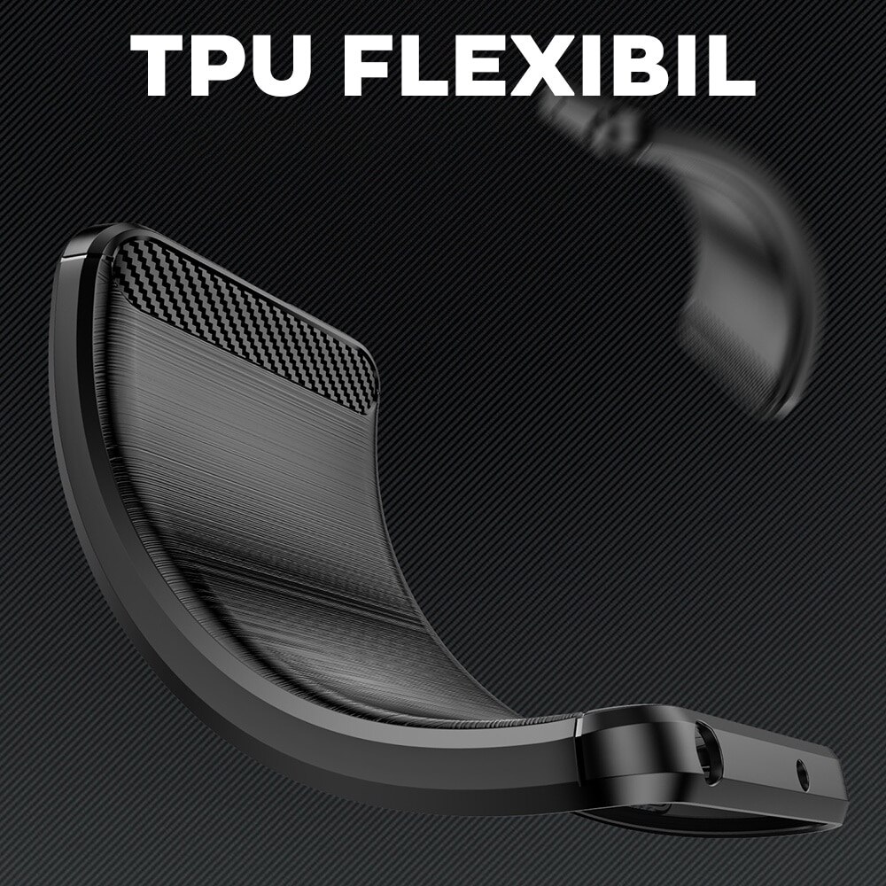 Husa pentru Samsung Galaxy A56 5G Daden Carbon Flexibila Antisoc, Hybrid Antisoc, Negru