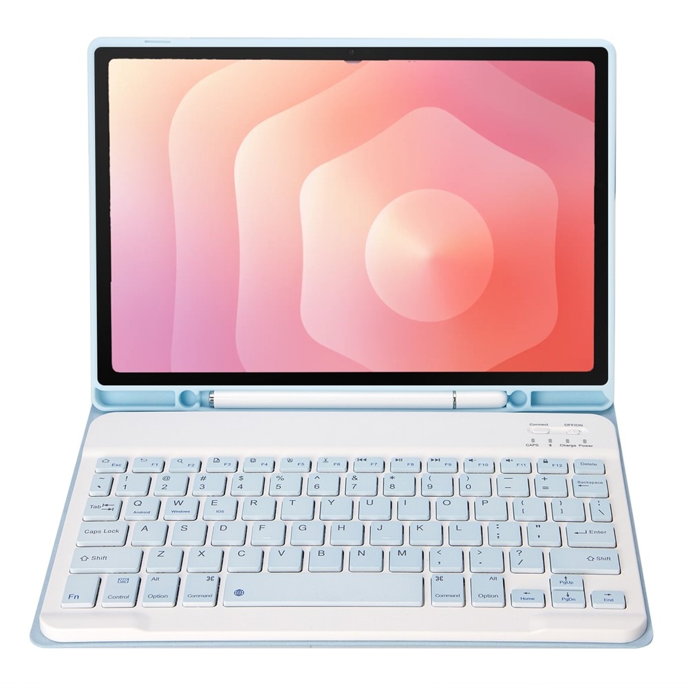 Husa cu tastatura pentru Samsung Galaxy Tab S11, XGSM, 2 in 1, Bluetooth, slot pentru stylus, albastra
