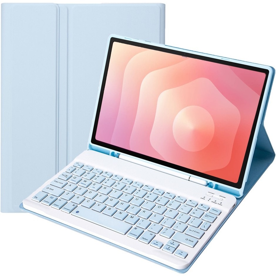 Husa cu tastatura pentru Samsung Galaxy Tab S11, XGSM, 2 in 1, Bluetooth, slot pentru stylus, albastra