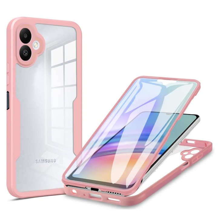 [Pachet 360°] Husa + Folie Samsung Galaxy A06, SKDR ColorShield 360° - Roz