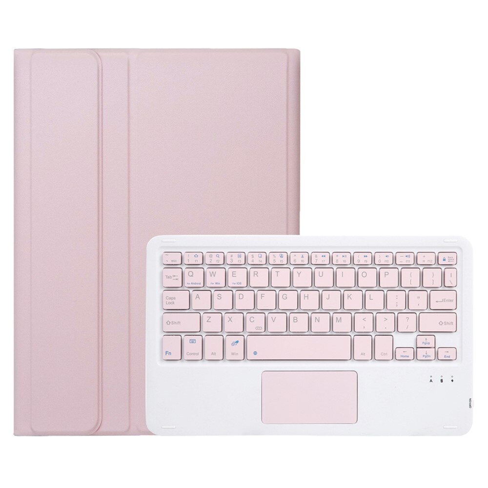 Etui cu tastatura Bluetooth si touchpad pentru Samsung Galaxy Tab A11+, roz, 2 in 1