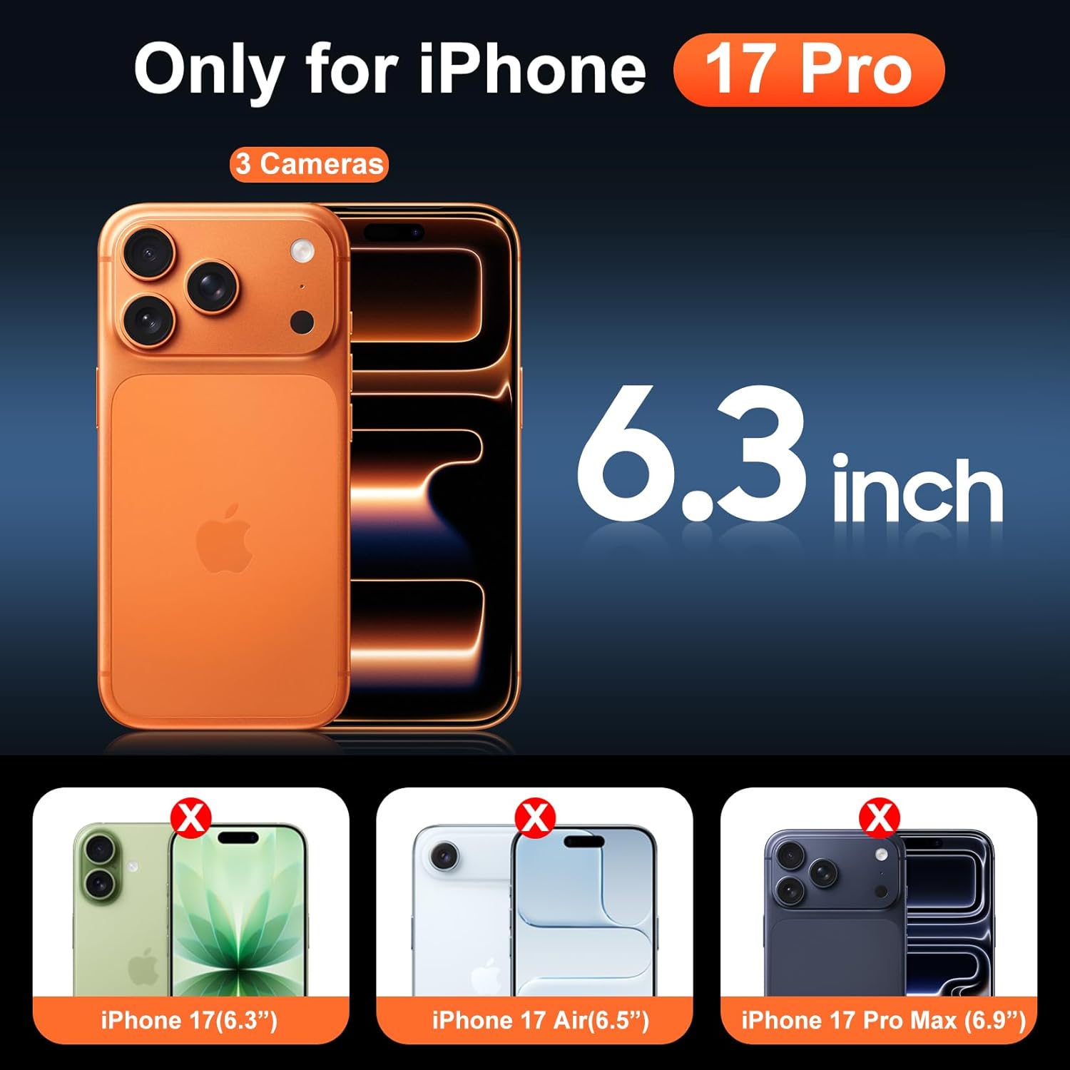 Carcasa transparenta pentru iPhone 17 Pro, compatibila cu Magsafe, MDUG®, carcasa magnetica subtire si rezistenta la socuri, Transparent