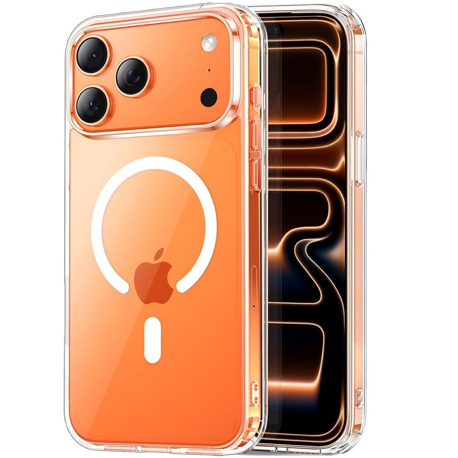 Carcasa transparenta pentru iPhone 17 Pro, compatibila cu Magsafe, MDUG®, carcasa magnetica subtire si rezistenta la socuri, Transparent