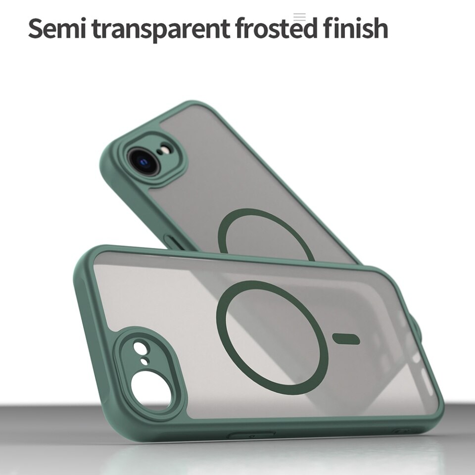 Husa pentru iPhone 16e, SKYDDAR INNOVATION, HaloFrost MagSafe II, Antisoc, set cu sticker, Verde